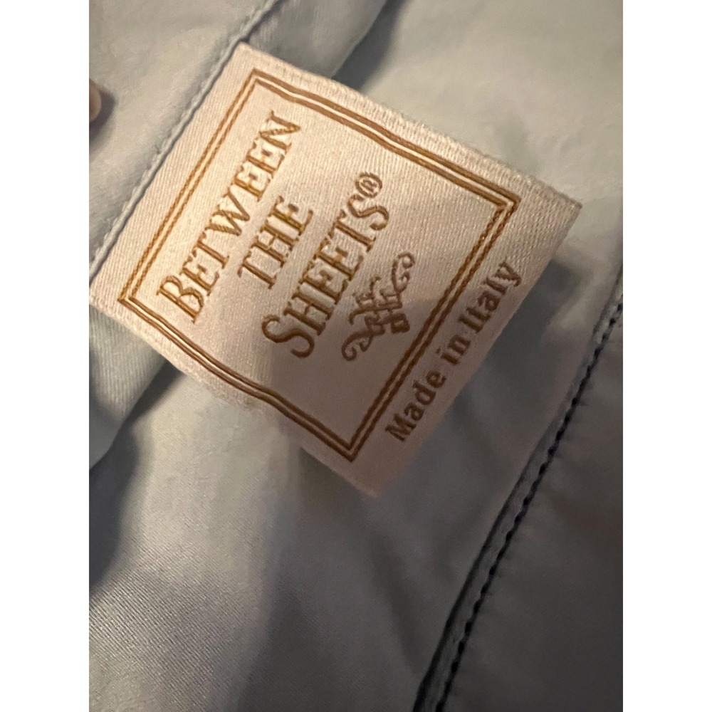 Between The Sheets Light Blue Hemstitch Pillow Shams Made in Italy Set of 2 - Picture 3 of 5